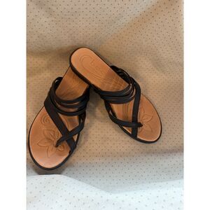 B.O.C. Alisha Slide Sandal Black flat vegan thong sandals SZ 7